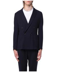 Paolo Pecora - Blaue Doppelreihige Blazer - Lyst