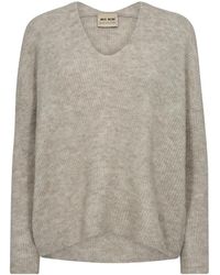 Mos Mosh - V-Ausschnitt Strickpullover Federgrau - Lyst