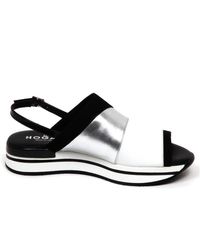 Hogan - Silberner Keil Sandale Schuh - Lyst