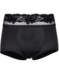 Dolce & Gabbana - Ondergoed ,Zwart ,Satijn Satijnen En Kanten High-Waisted Slip - Lyst
