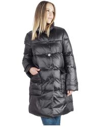 ALESSIA SANTI - Jassen ,Zwart ,Polyester Lange Zwarte Donsjas Voor Vrouwen - Lyst