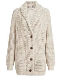 Brunello Cucinelli - Truien & Vesten ,Katoen Cotton Feather Yarn Net Cardigan - Lyst