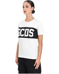 Gcds - Wit T-Shirt Met Korte Mouwen Sportieve Stijl - Lyst