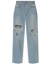 Balenciaga - Jeans ,Blauw ,Katoen Jeans Met Vintage-Effect - Lyst