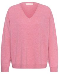 Inwear - Truien & Vesten ,Roze ,Wol Monika V-Hals - Lyst