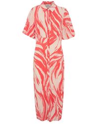 Soaked In Luxury - Abito midi femminile hot coral wave - Lyst