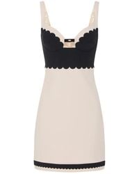 Elisabetta Franchi - Kleid Aus Doppellagigem Stretch-Crêpe-Gewebe Mit Gestickter Borte - Lyst