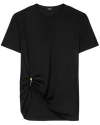 Versace - T-Shirt Met Gedrapeerde Veiligheidsspeld - Lyst