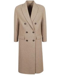 Brunello Cucinelli - Double-Breasted Coat - Lyst