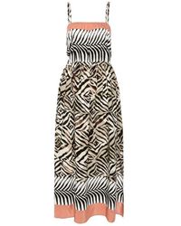Liu Jo - Braunes Langes Kleid - Lyst