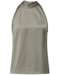 Samsøe & Samsøe - Tops ,Groen ,Satijn Satin Haltertop Met Rugstrik - Lyst