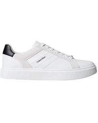 Calvin Klein - Witte Leren Sneakers - Lyst