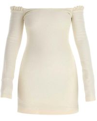 KHAITE - Elfenbein Wolle Octavia Mini Kleid - Lyst