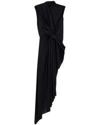 Balenciaga - Stretch Fabric Long Asymmetrical Dress - Lyst