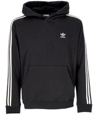 adidas - Fitness ,Zwart ,Katoen Strepen Hoodie Zwart/Wit Lange Mouw - Lyst