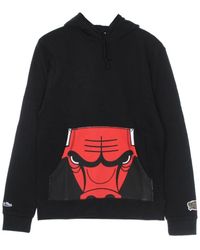 Mitchell & Ness - Hoodies & Sweatvesten ,Zwart ,Katoen Chicago Bulls Cropped Logo Hoodie - Lyst