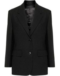 Prada - Jassen ,Zwart ,Wol Zwarte Wollen Blazer Elegant Stijlvol - Lyst