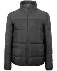 HUGO - Grau/Schwarze Steppjacke Mit Reißverschluss - Lyst