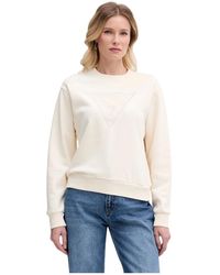 Guess - Hoodies & Sweatvesten ,Katoen Triangle Kant Sweatshirt - Lyst