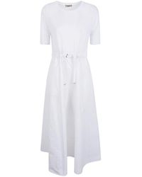 Herno - Kleedjes ,Wit ,Drawstring Midi Jurk - Lyst