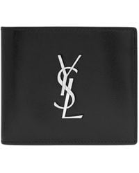Saint Laurent - Leather Bi-Fold Wallet - Lyst