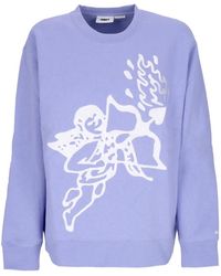 Obey - Hoodies & Sweatvesten ,Paars ,Katoen Digital Crewneck Fleece Sweatshirt - Lyst