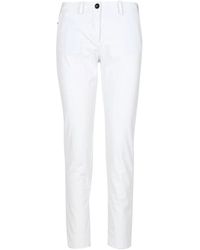 Rrd - Broeken ,Wit ,Katoen Witte Katoenen High Waist Broek - Lyst