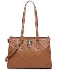 V73 - Braune Leder Synthetische Damen Tasche - Lyst