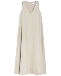 Max Mara - Leinenkleid Mit Ausgestelltem Schnitt - Lyst