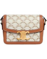 Celine - Triomphe Logo Canvas Schultertasche - Lyst