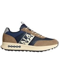 Napapijri - Blaue Leder Low-Top Sneakers - Lyst