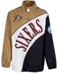 Mitchell & Ness - Jassen ,Veelkleurig ,Polyester Nba Gebogen Windbreaker Jas - Lyst