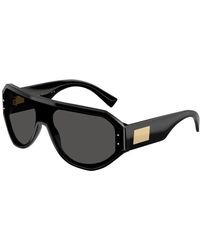Dolce & Gabbana - Sonnenbrille mit dunklem gestell und dunkelgrauen gläsern - Lyst