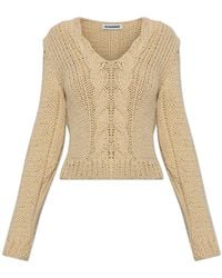 Jil Sander - Wollpullover Mit Dekorativem Strickmuster - Lyst