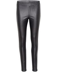 Kaffe - Broeken ,Zwart ,Zwarte Coated Jeggings Slim-Fit Broek - Lyst