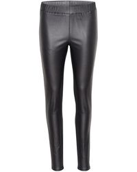 Kaffe - Broeken ,Zwart ,Zwarte Coated Jeggings Slim-Fit Broek - Lyst