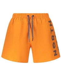 North Sails - Badmode ,Oranje ,Katoen 36Cm Zwemboxer - Lyst