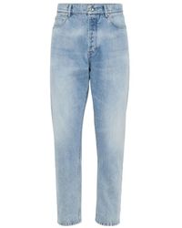 Brunello Cucinelli - Slim-Fit Gewassen Denim Jeans - Lyst
