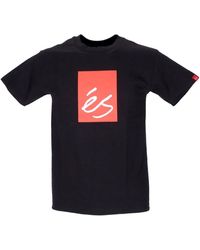 'es - Tops ,Zwart ,Katoen Zwarte Crew Neck T-Shirt Regular Fit - Lyst