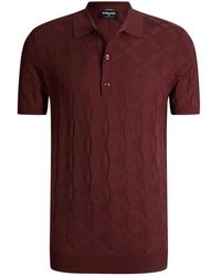 Strellson - Katoenen Poloshirt Met Decoratief Breipatroon - Lyst