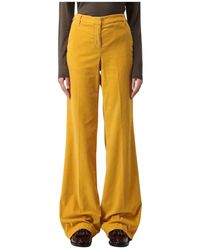 Jacob Cohen - Pantaloni gialli in lana a zampa delefante - Lyst