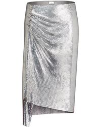 Rabanne - Rokken ,Grijs ,Chainmail Draped Skirt - Lyst