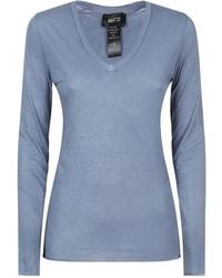 Avant Toi - Tops ,Blauw ,Katoen Heldere Blauwe Katoenen T-Shirts En Polo's - Lyst