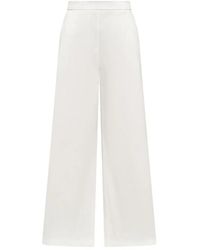 Maliparmi - Broeken ,Wit ,Katoen Stretch Katoen Broek - Lyst
