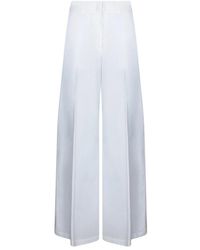 MSGM - Weiße Baumwollhose Für Frauen - Lyst