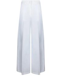 MSGM - Broeken ,Wit ,Katoen Witte Katoenen Broek Voor Vrouwen - Lyst