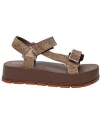 Melissa - Schoenen ,Bruin ,Denim Flowing Platform Denim - Lyst
