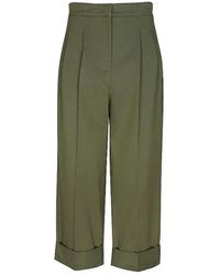 Weekend by Maxmara - Broeken ,Groen ,Katoen Cropped Broeken - Lyst