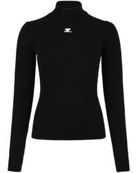 Courreges - Jersey De Punto De Cuello Alto Atemporal, Mujer, Talla - Lyst