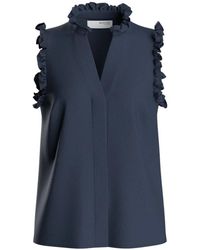 SELECTED - Rüschen-Top Mit V-Ausschnitt - Lyst